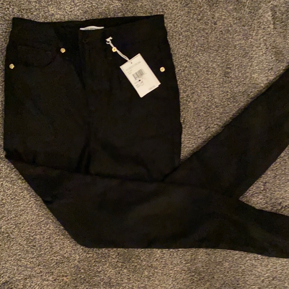 Good American black suede pants